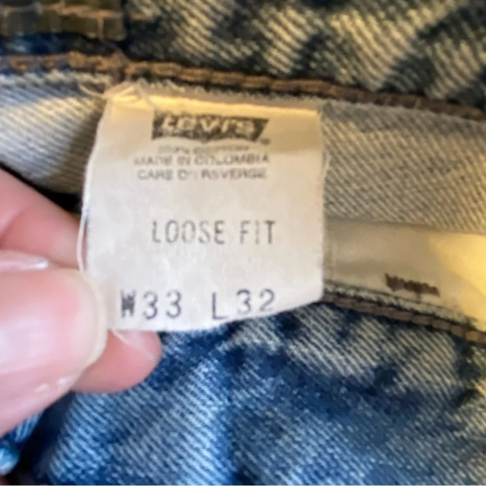Levi’s Silver Tab‎ Men's Blue Jeans Distressed 33X32 Loose Fit Hole Back Pocket